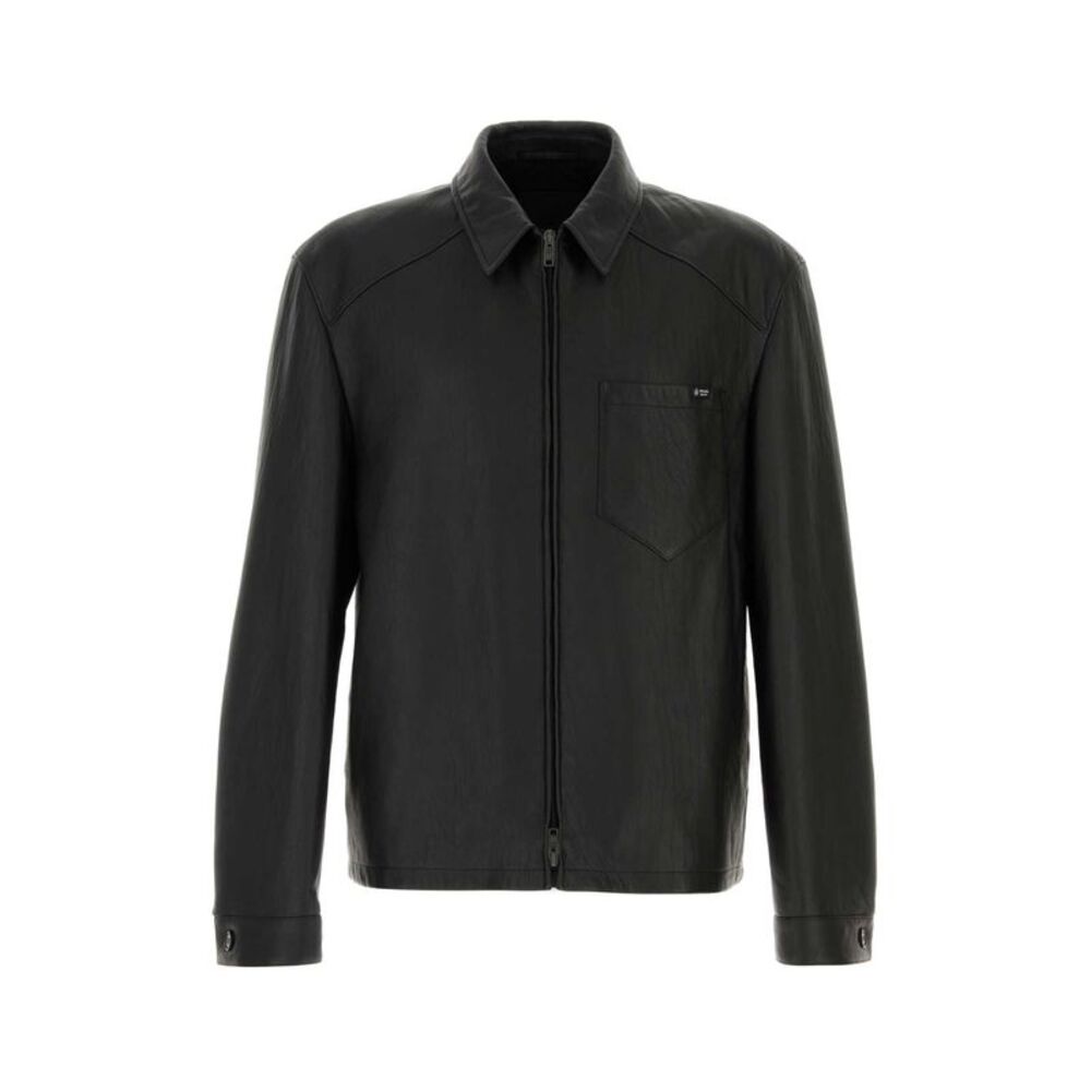 Prada Men Black Leather Jacket
